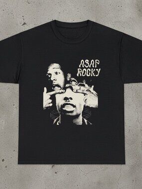 ASAP Rocky Hip Hop Rap Graphic Tee Black Music Fan T-Shirt Streetwear